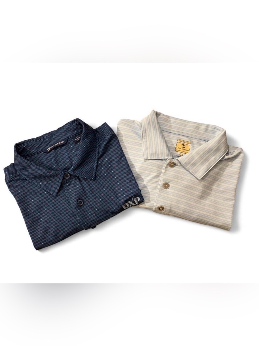 One Cutter & Buck and One Lone Cypress by Pebble Beach Sz. L Men’s Golf Shirts